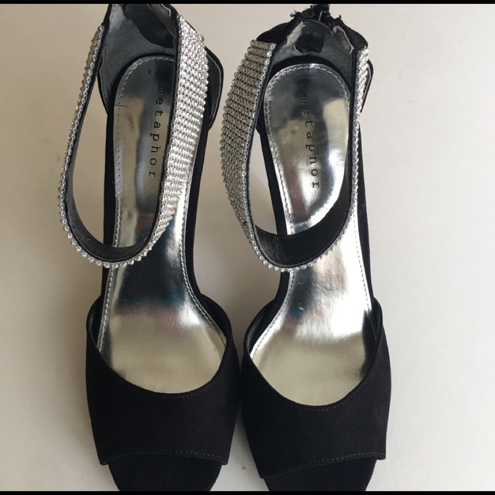 💋Black 5” heels with rhinestones - Picture 3 of 8